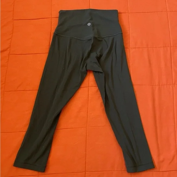 Lululemon Leggings Womens 4 Green High Rise Capri Sportswear Gym & Running - Picture 1 of 3